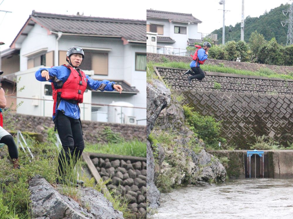 僕が水に飛び込む写真です