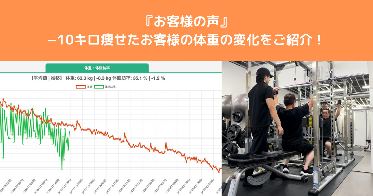 【お客様の声】THE PERSONAL GYM八王子店に通っていただいてるお客様の体重の変化と様子をご紹介