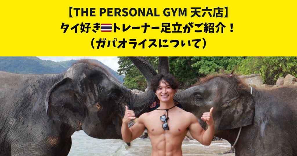 中崎町・南森町からも通いやすいTHE PERSONAL GYM (ザ パーソナルジム)天六店トレーナー足立がご紹介！【ガパオライスについて】