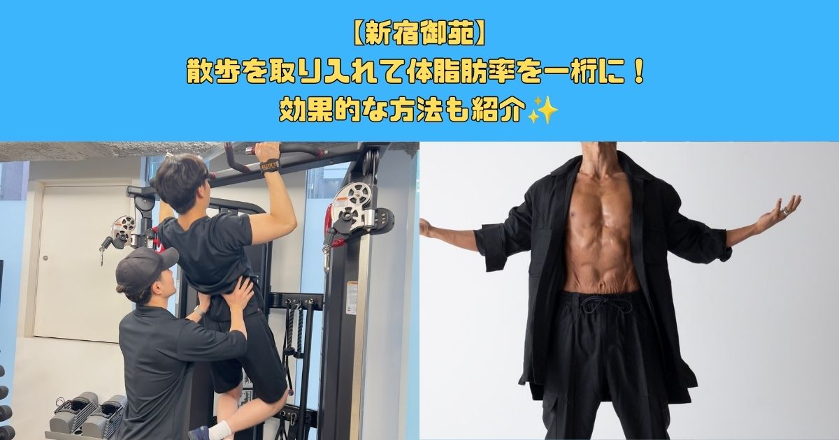 【新宿御苑】散歩を取り入れて体脂肪率を一桁に！効果的な方法も紹介✨