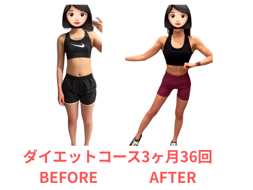 3ヶ月間ダイエットした女性のBEFORE・AFTER