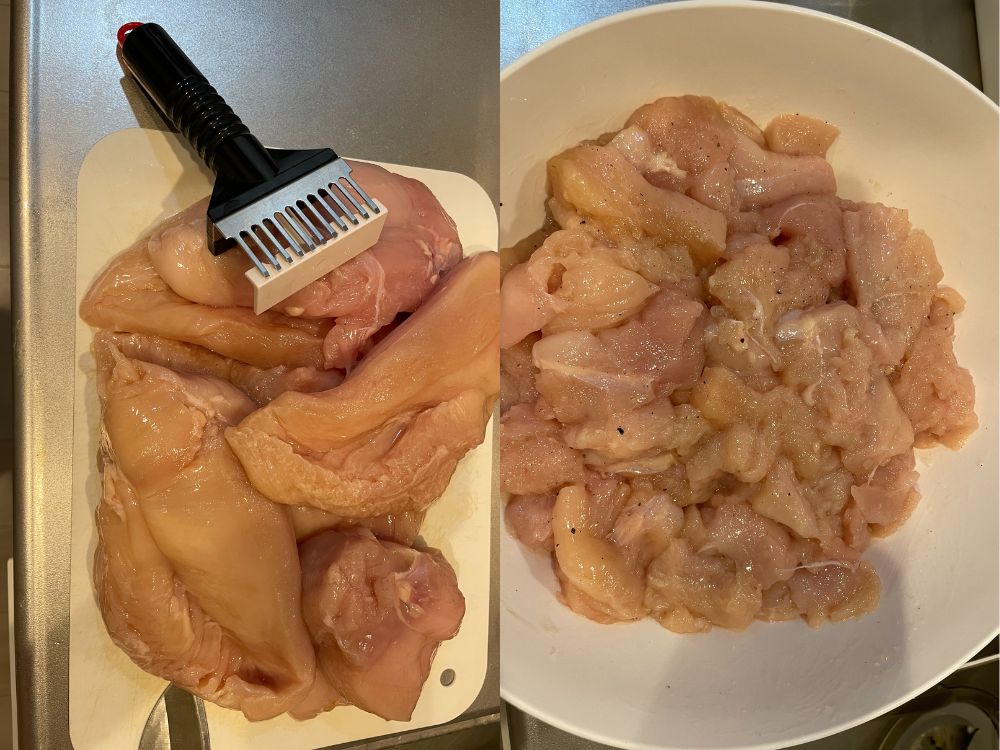 「さっぱり鶏むねネギポン酢」鶏胸肉の下処理