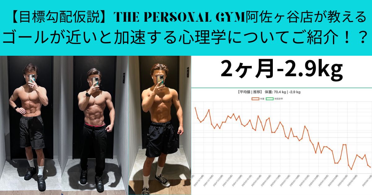 【目標勾配仮説】THE PERSONAL GYM阿佐ヶ谷店が教えるゴールが近いと加速する心理学についてご紹介！？