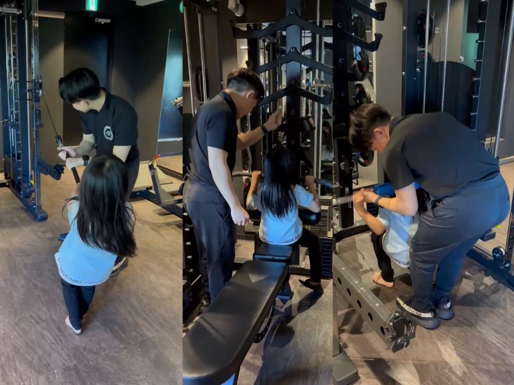 福田トレーナーとお子様の写真