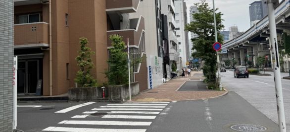 2つめの横断歩道を左折します。