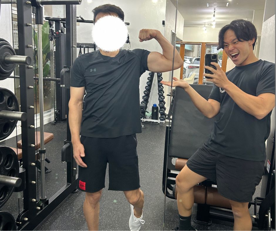 1ヶ月で胸囲が＋6cm 腕も＋1cmお腹−1cmすぐに効果が出て腹筋も割れてきました！