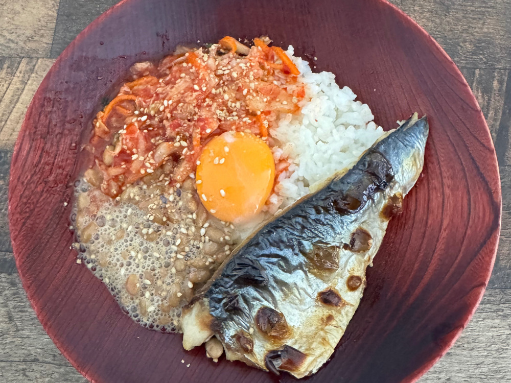 鯖とキムチのご飯