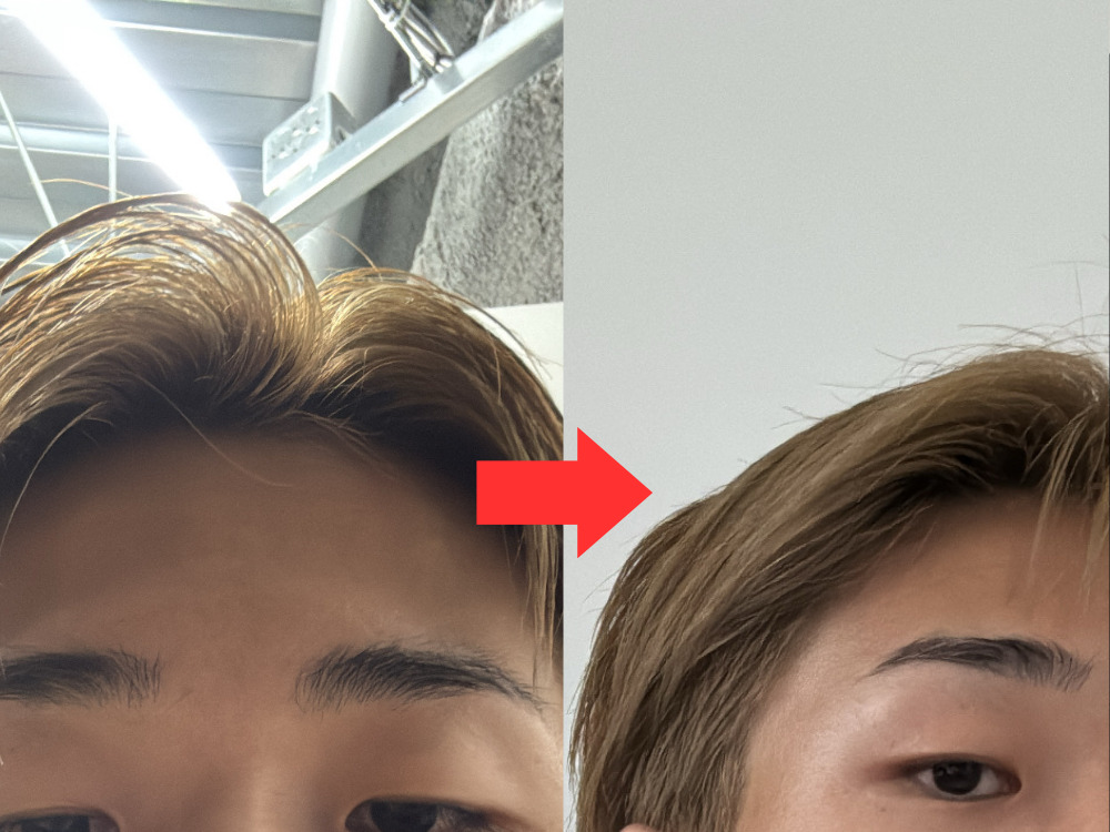 男性の眉毛ビフォアフター写真