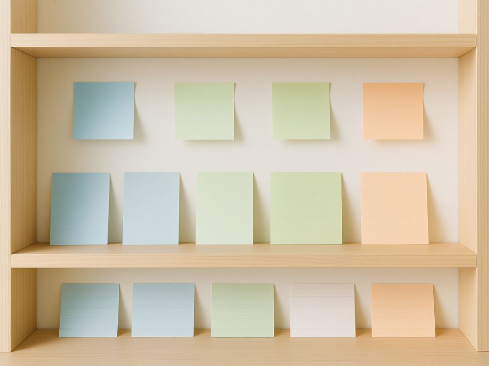 たくさんの付箋の画像