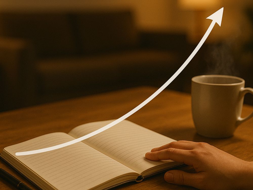 ノートと指数関数グラフ