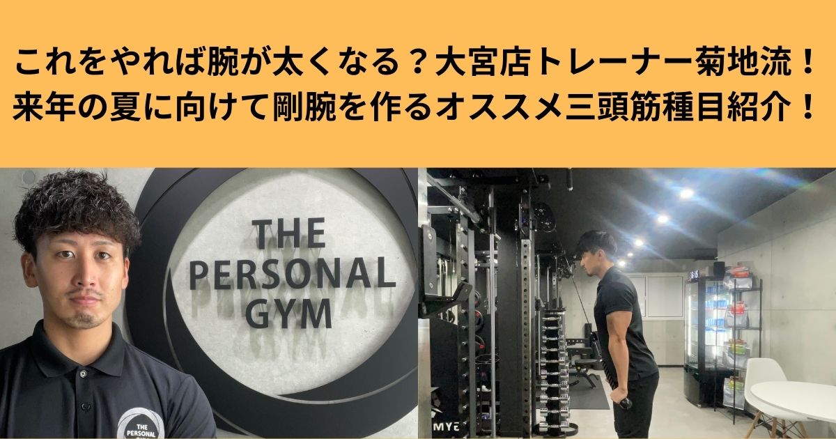 これをやれば腕が太くなる？大宮店トレーナー菊地流！来年の夏に向けて剛腕を作るオススメ三頭筋種目紹介！