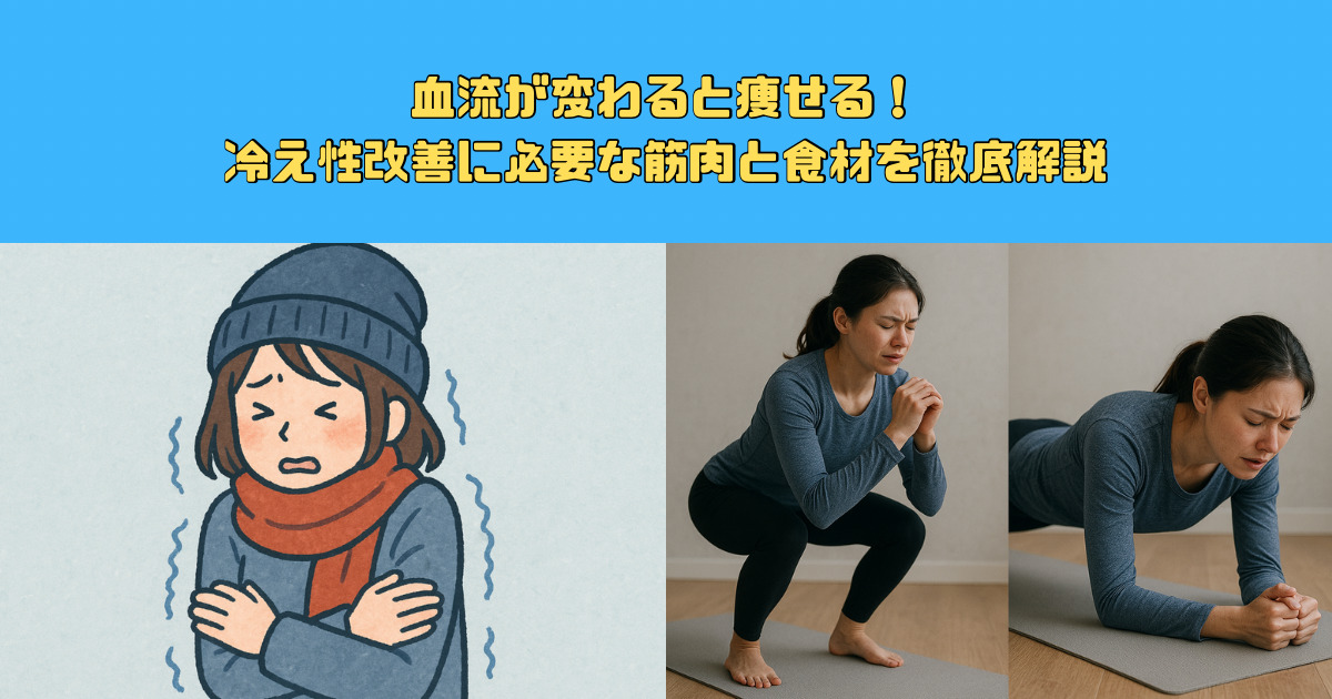 血流が変わると痩せる！冷え性改善に必要な筋肉と食材を徹底解説