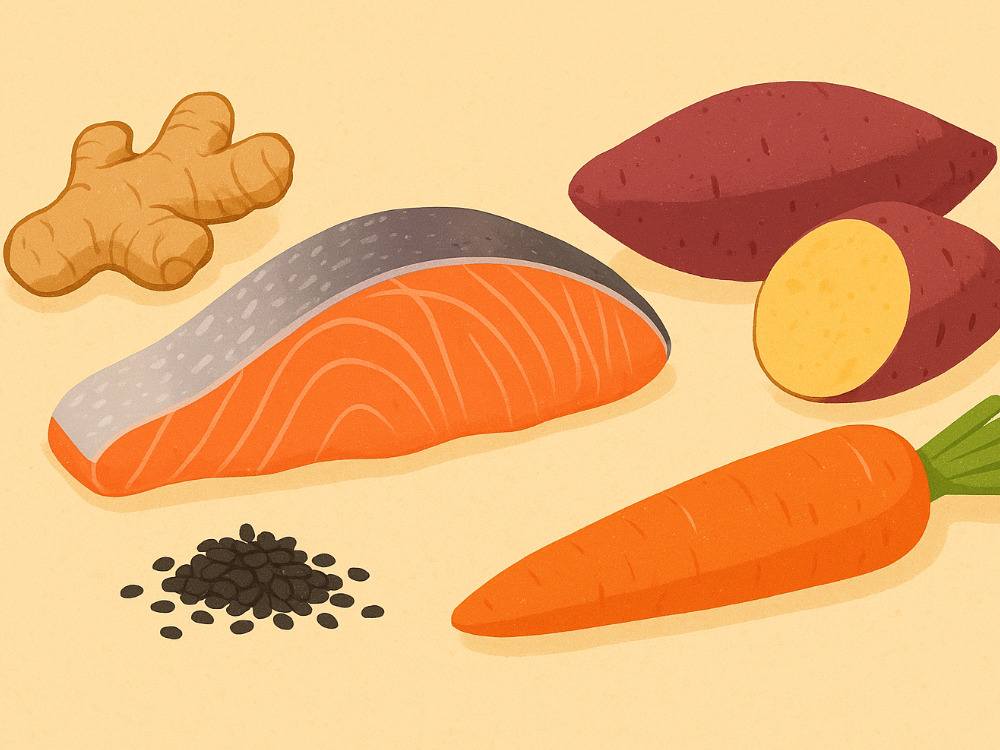 冷え性改善の食材のイラスト