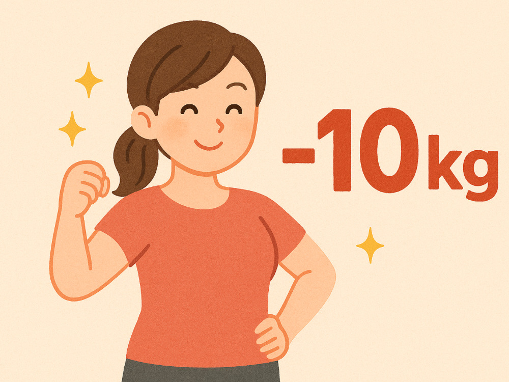 女性はマイナス10kgした画像