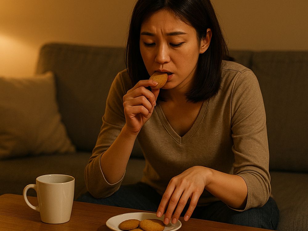 クッキーを食べる女性