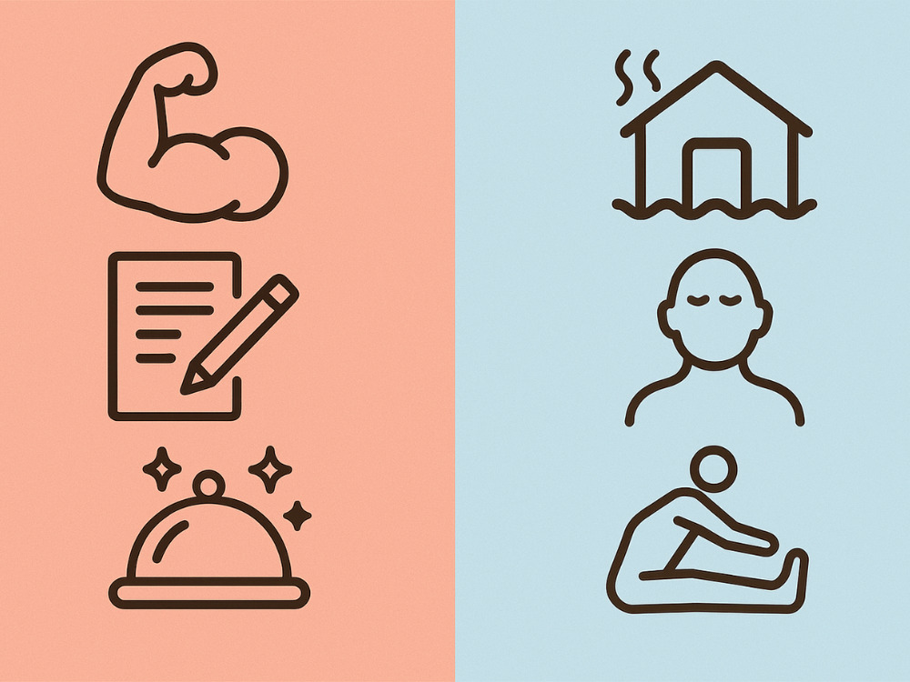 動く日、整える日、アイコン画像