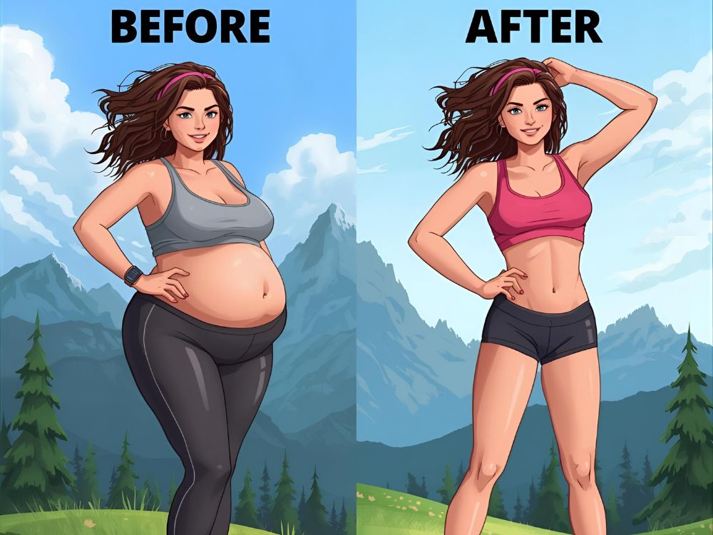 女性のbefore afterの写真