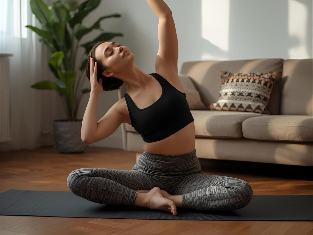 ストレッチしている画像