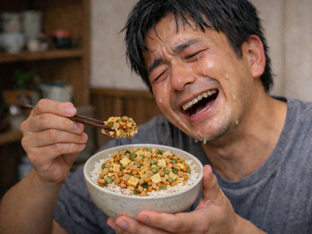 食事で感動する画像