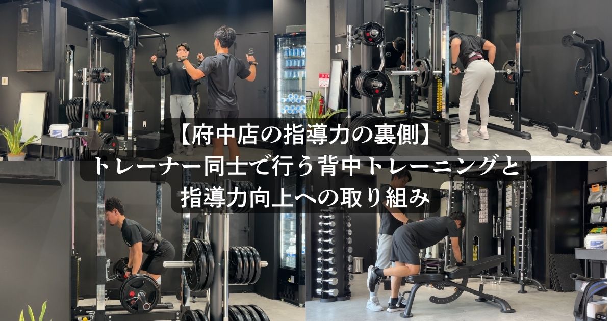 【府中店の指導力の裏側】トレーナー同士で行う背中トレーニングと指導力向上への取り組み