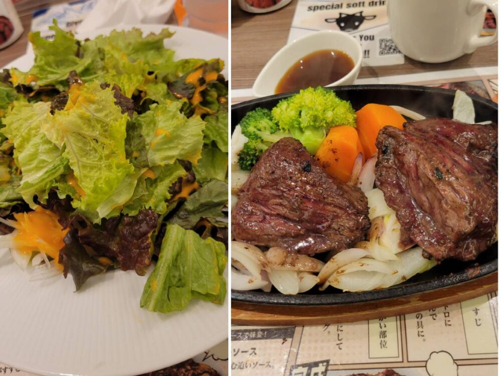 ヒレ肉とサラダ