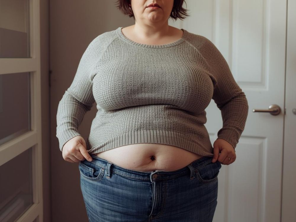 太ってしまった女性の画像