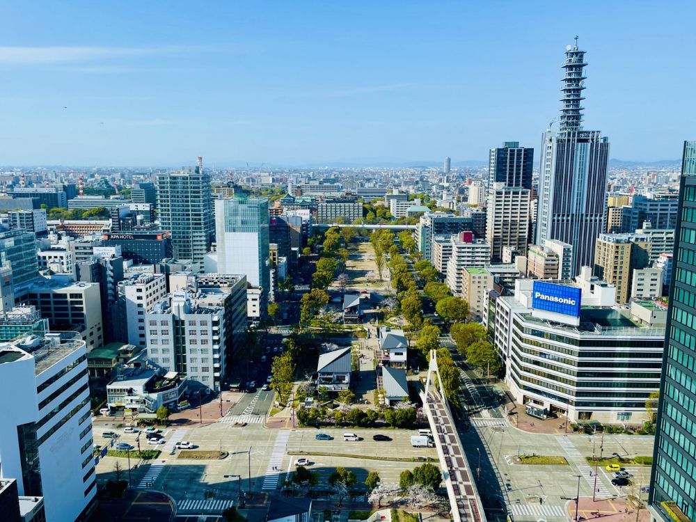 名古屋テレビ塔からの眺め　久屋大通　栄の街並み 