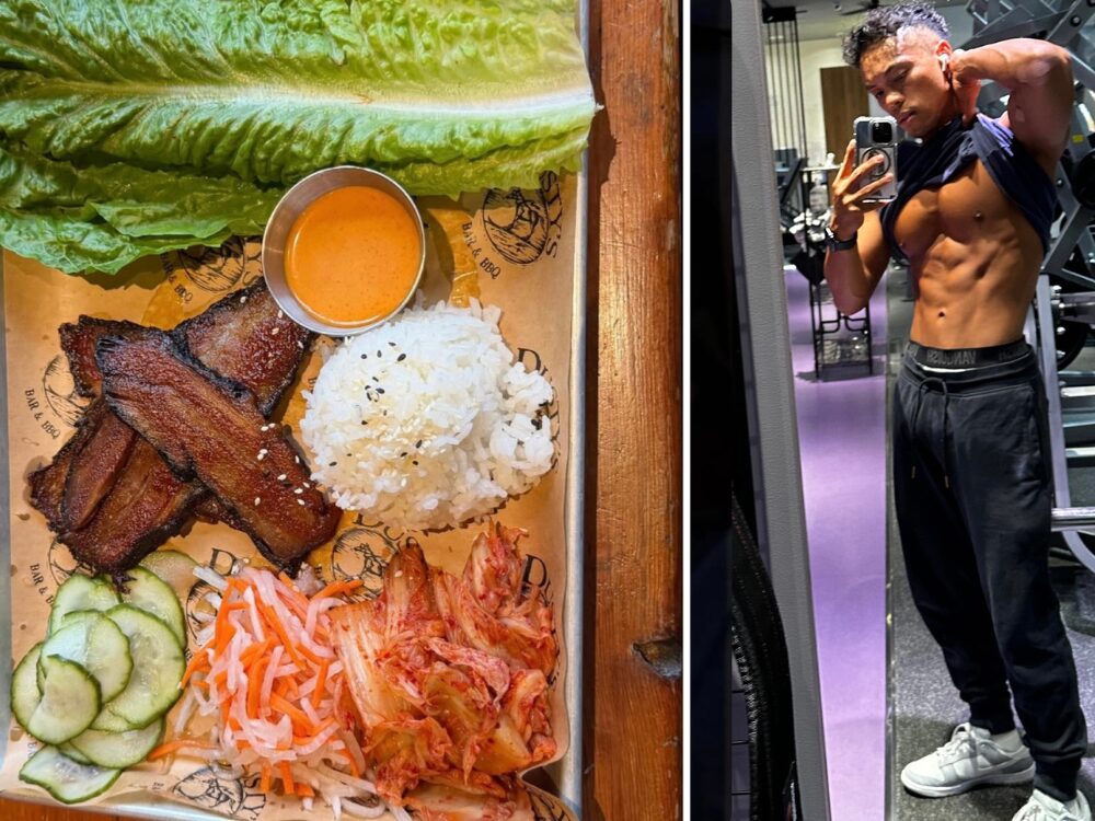 ダイエット中の食事とダイエット時の身体の写真