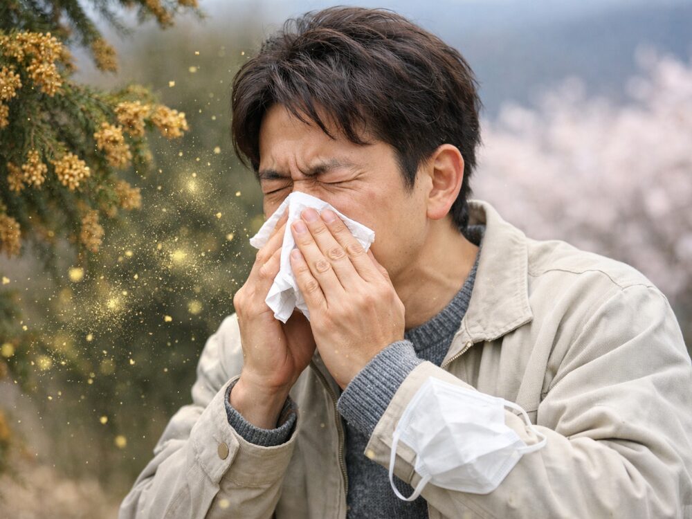 花粉辛そうな人