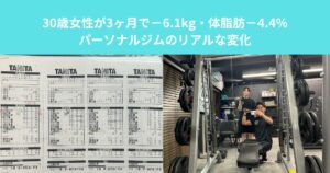 【高田馬場】30歳女性が3ヶ月で−6.1kg・体脂肪−4.4%｜パーソナルジムのリアルな変化