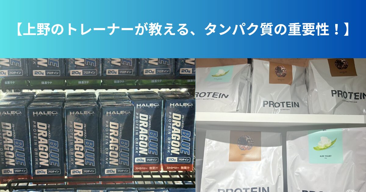 【上野のトレーナーが教える、タンパク質の重要性！】