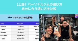 【上野】パーソナルジムの選び方 自分に合う通い方を比較