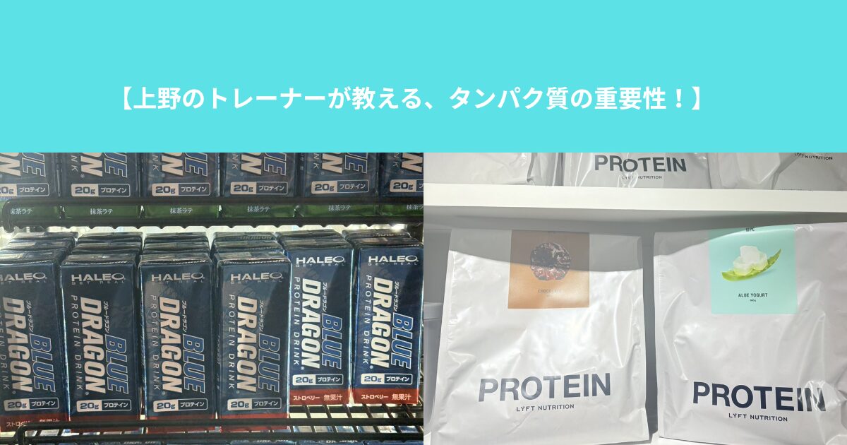 【上野のトレーナーが教える、タンパク質の重要性！】