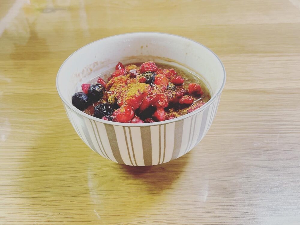 トレーニング前に食べるプロテインオートミール