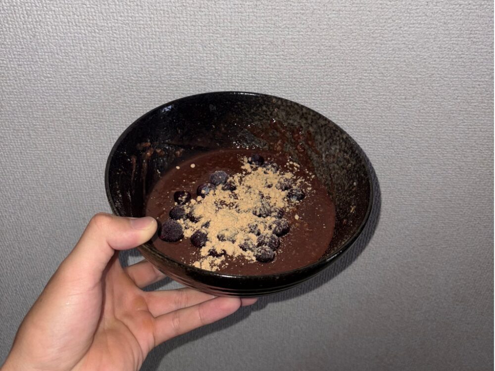 レンジで簡単プロテインオートミール！！