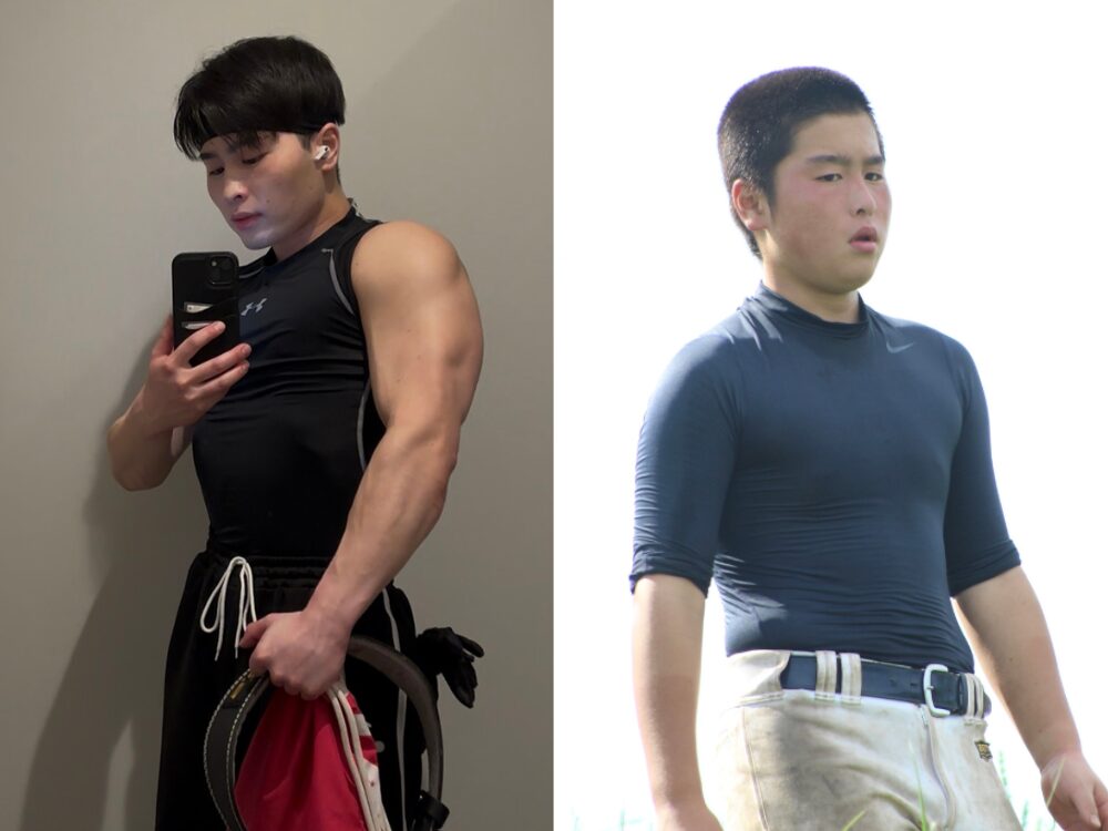 3年前の前田トレーナーと3年後の前田トレーナーの比較写真