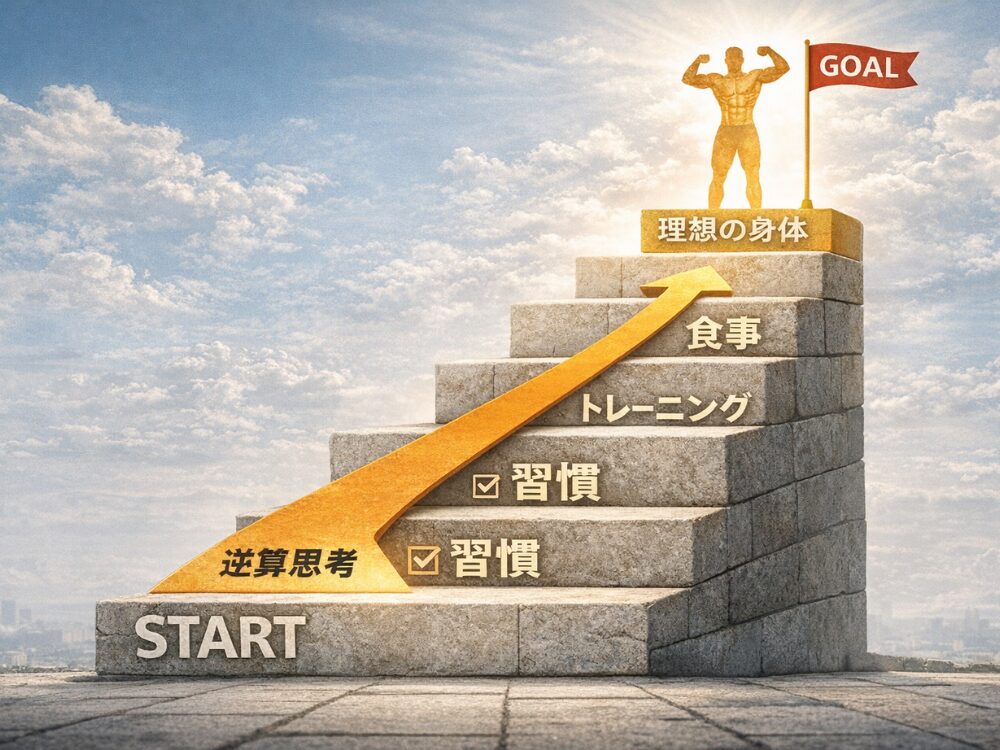 ゴールまでの逆算思考のイメージ画像