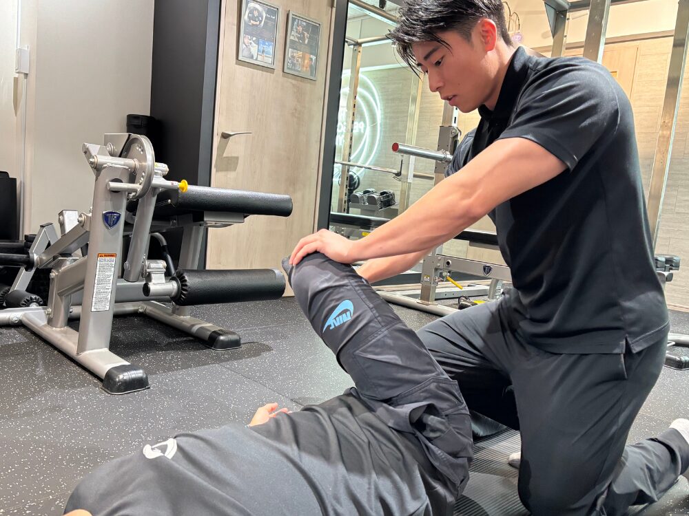 大臀筋ストレッチ様子
