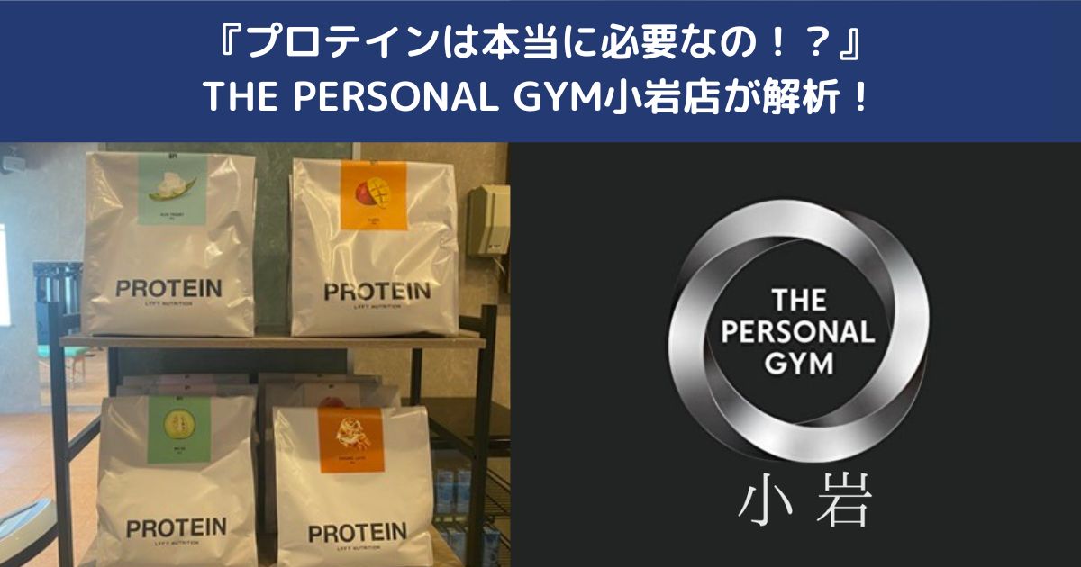 初心者の方へ「プロテインは本当に必要なの？」THE PERSONAL GYM小岩店が解説！