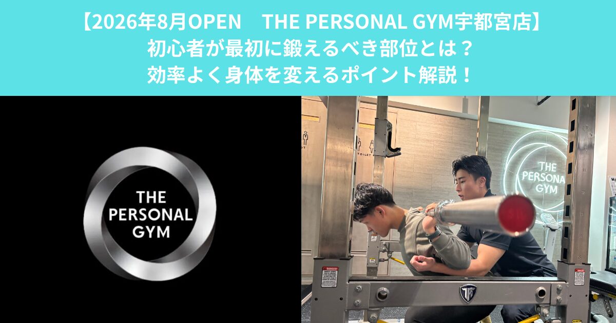 【8/3 THE PERSONAL GYM宇都宮店】初心者が最初に鍛えるべき部位とは？効率よく身体を変えるポイント解説！