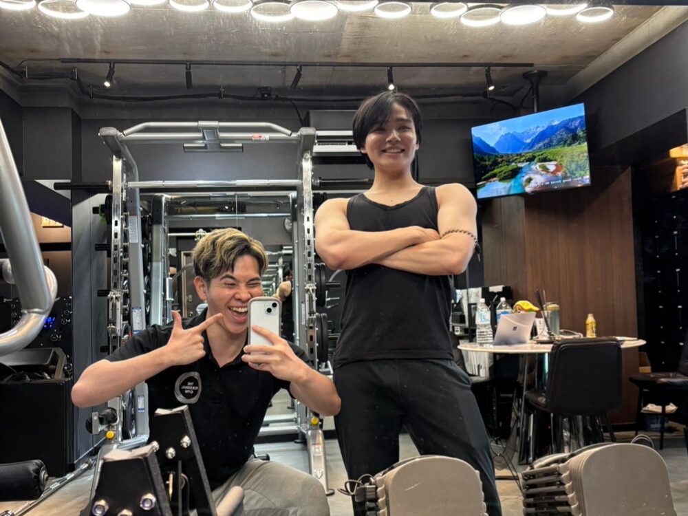 トレーニング後の満足げな写真