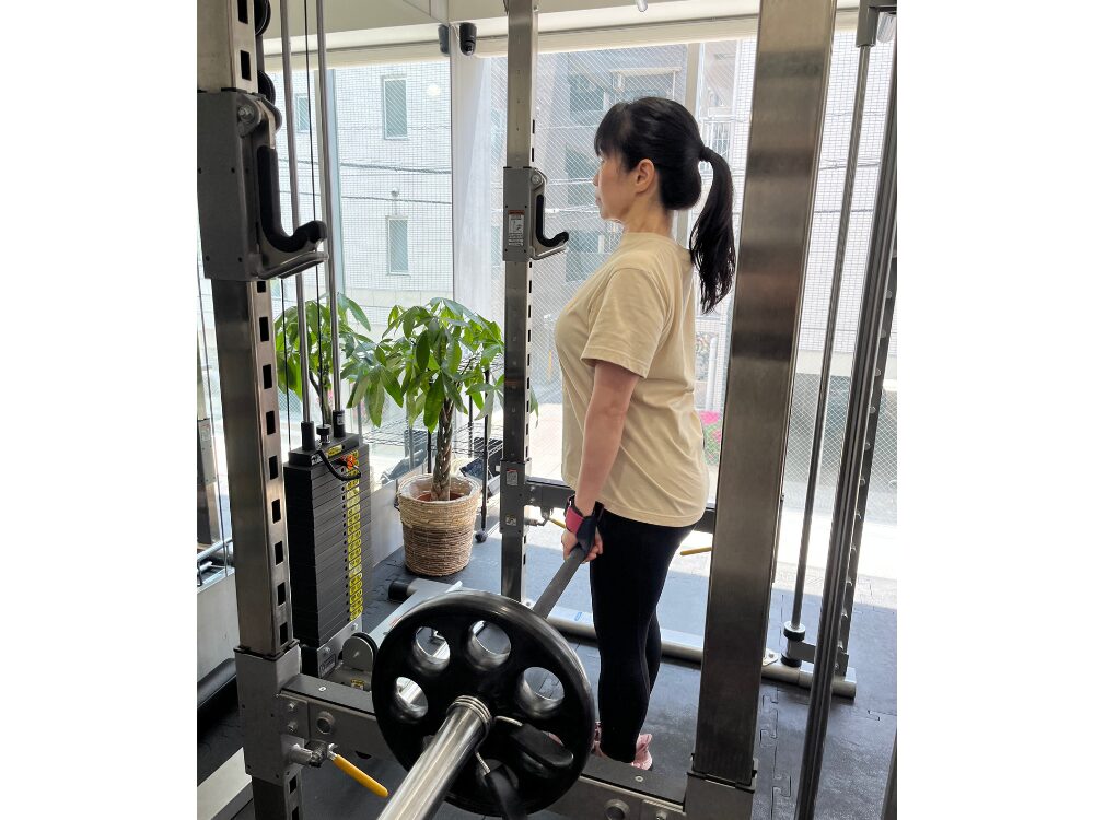背中のトレーニングの様子