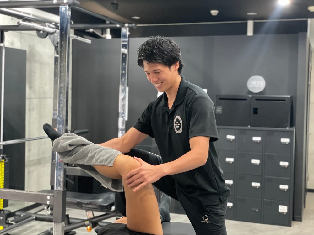 大臀筋のストレッチの様子