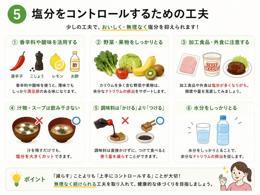 塩分コントロール方法