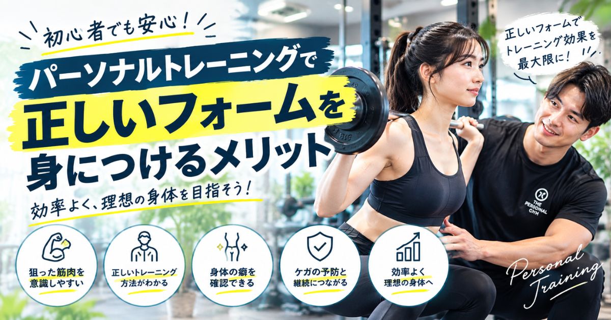 パーソナルトレーニングで正しいフォームを身につけるメリット｜初心者でも安心して筋トレを始めよう！