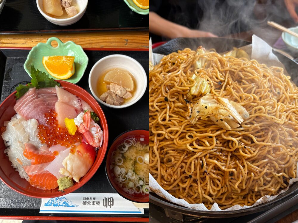 海鮮丼と焼きそば